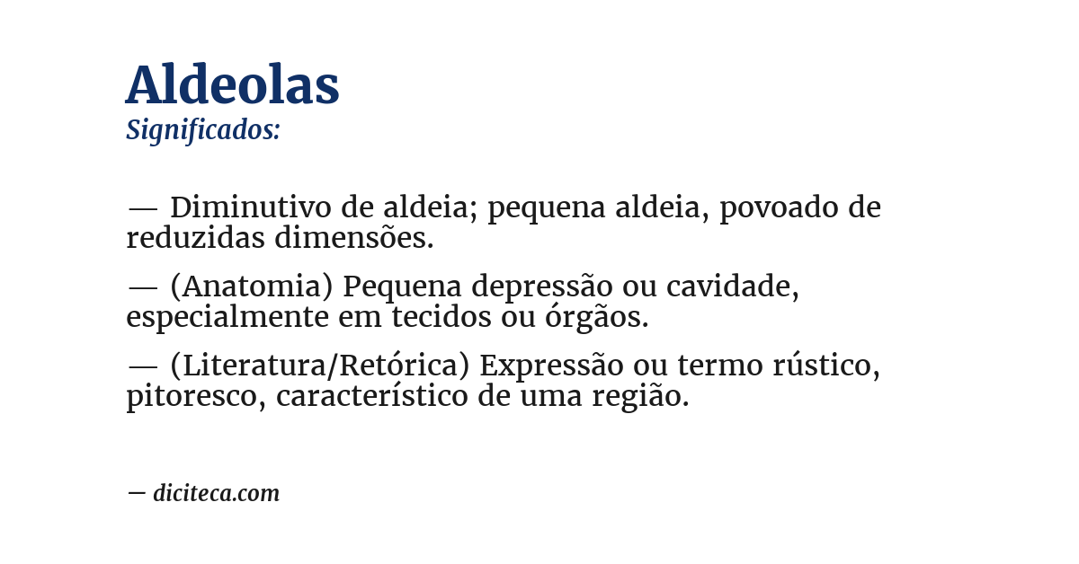 Significado de aldeolas