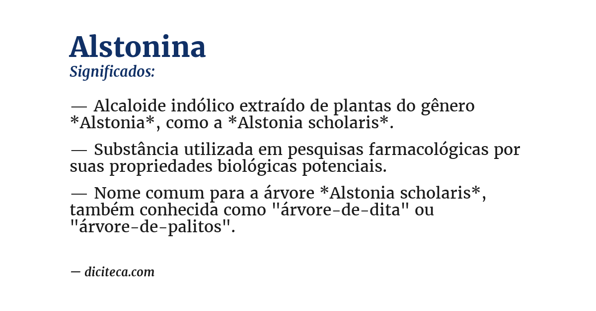 Significado de alstonina