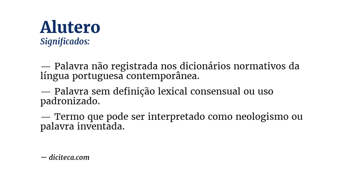 Significado de alutero