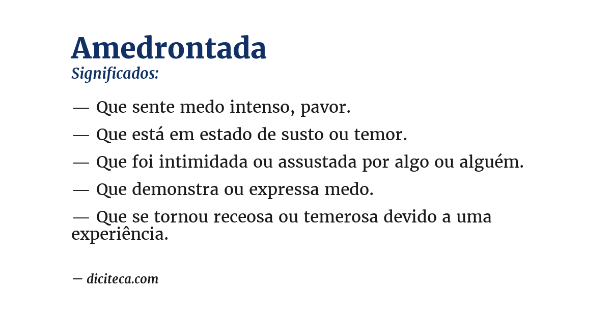 Significado de amedrontada