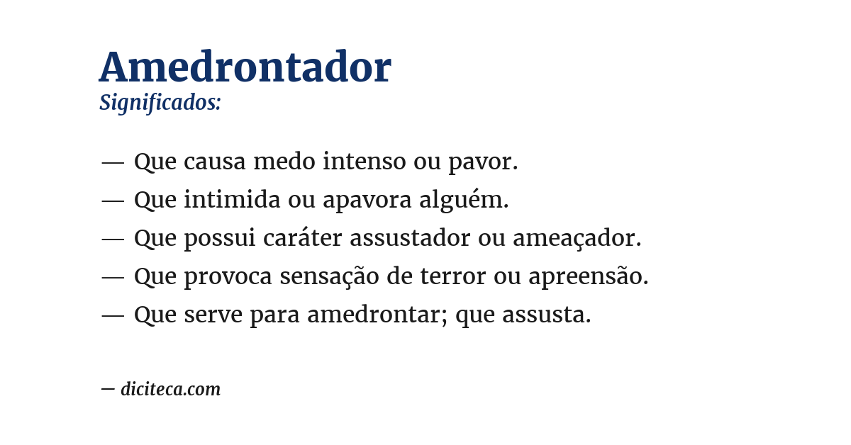 Significado de amedrontador