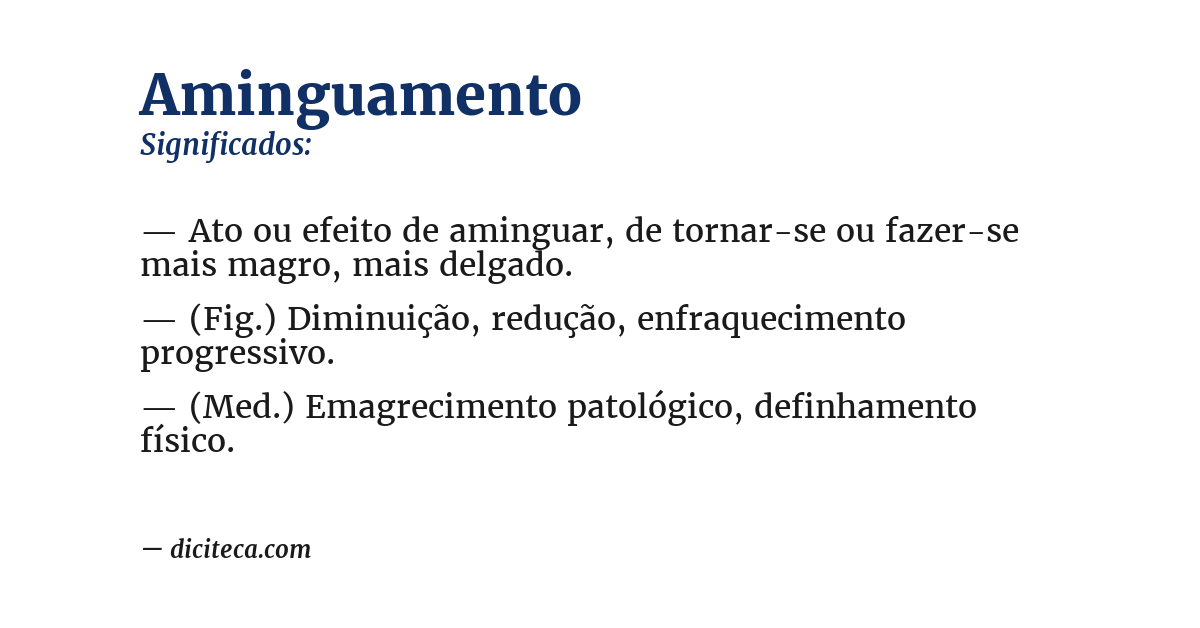 Significado de aminguamento