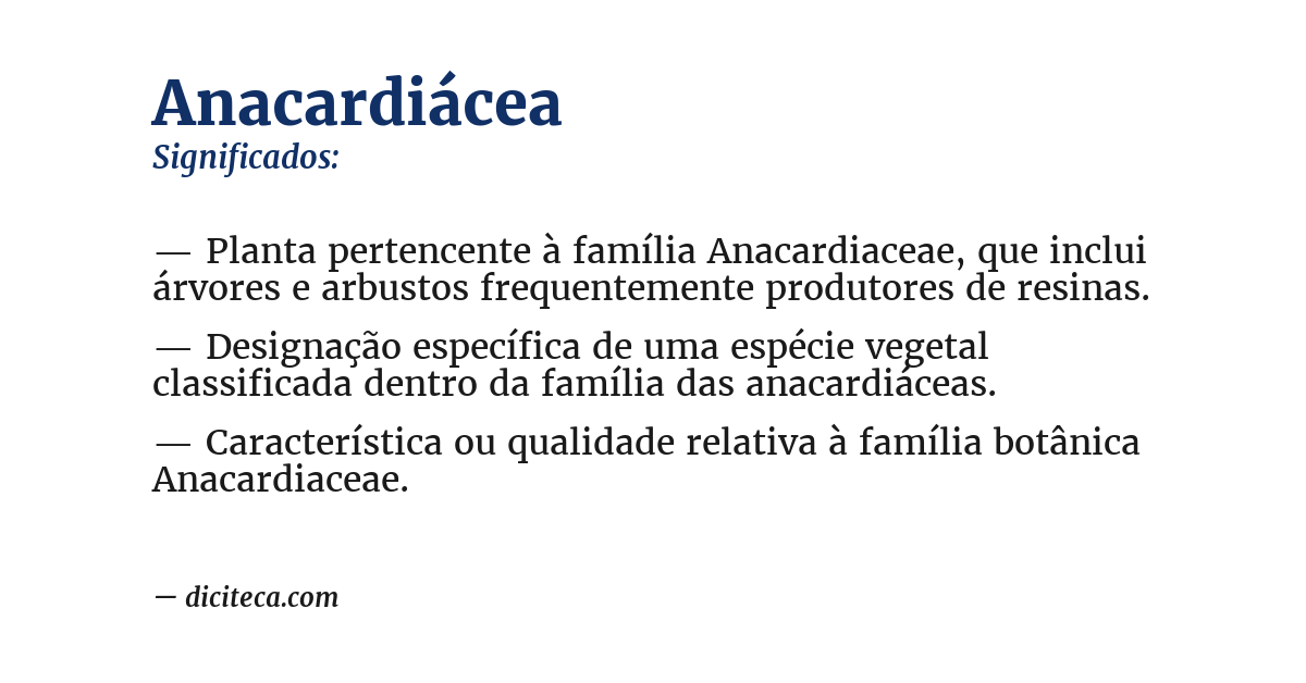 Significado de anacardiácea