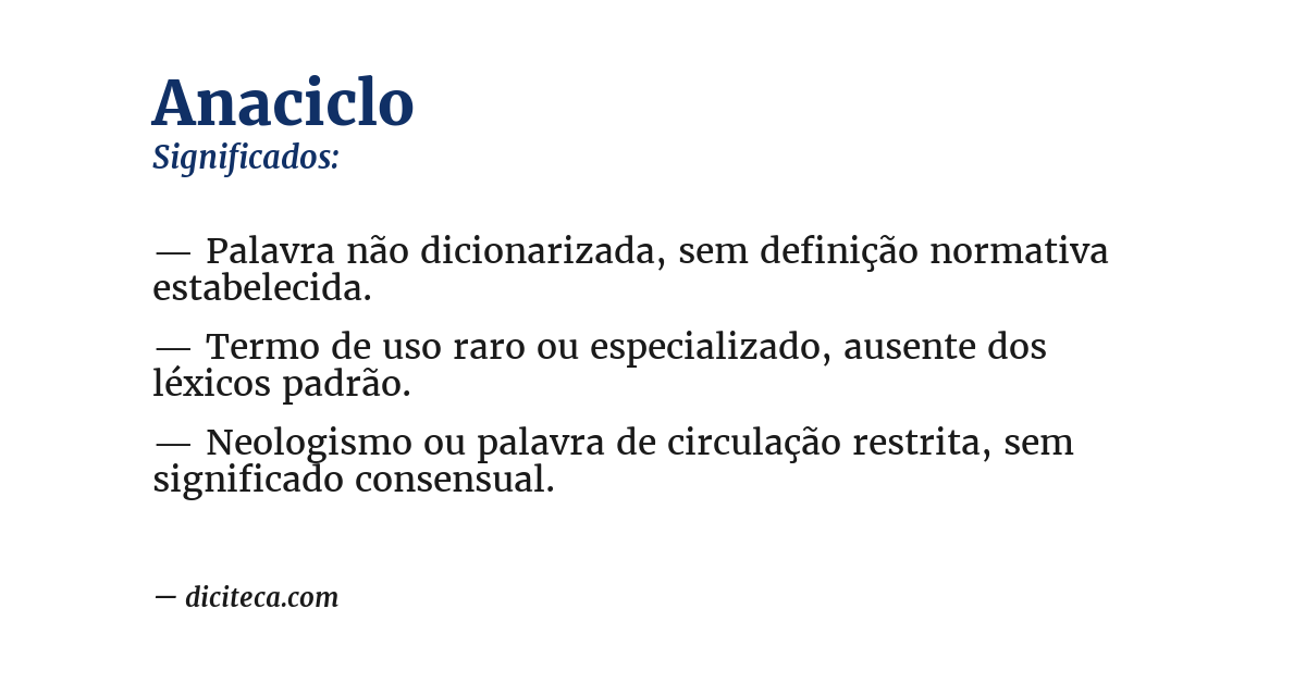 Significado de anaciclo