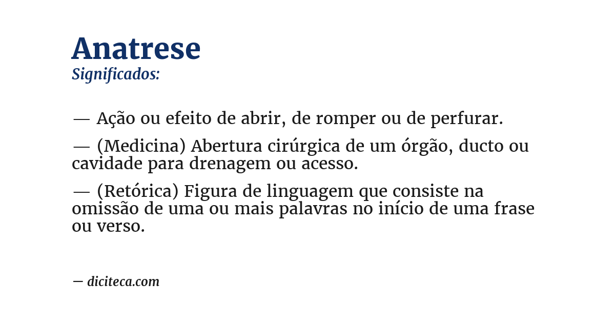 Significado de anatrese