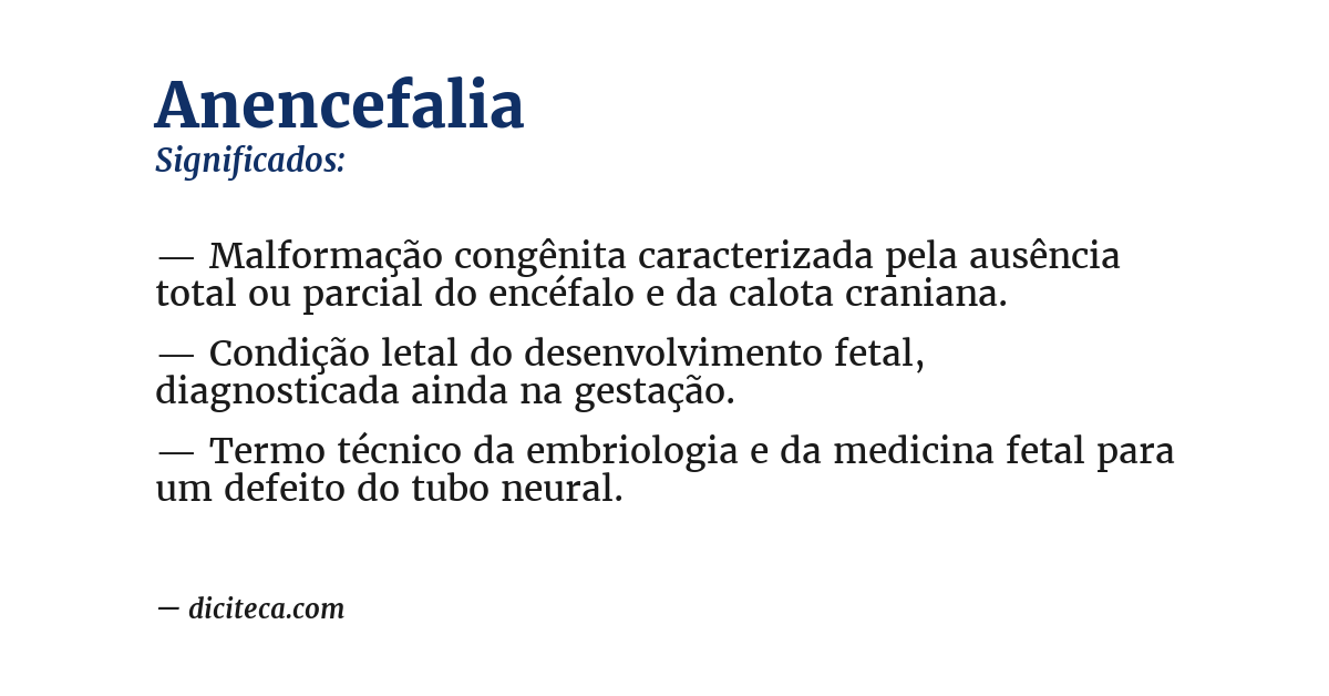 Significado de anencefalia