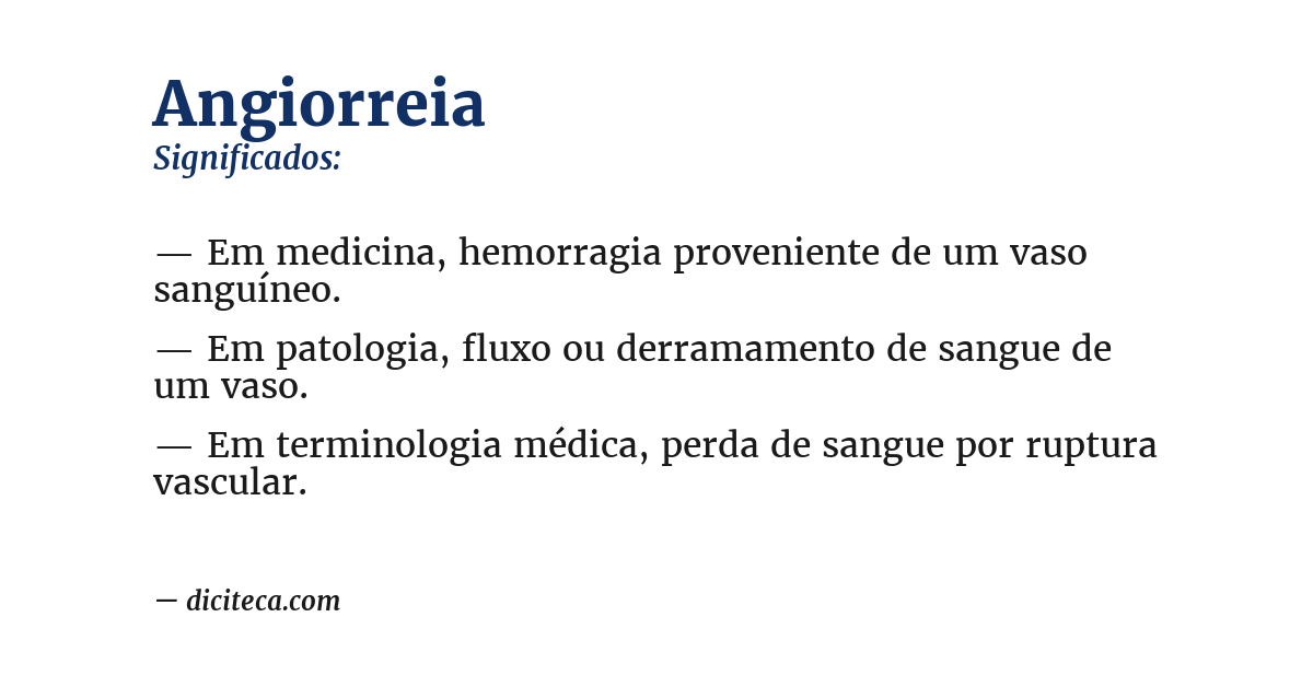 Significado de angiorreia