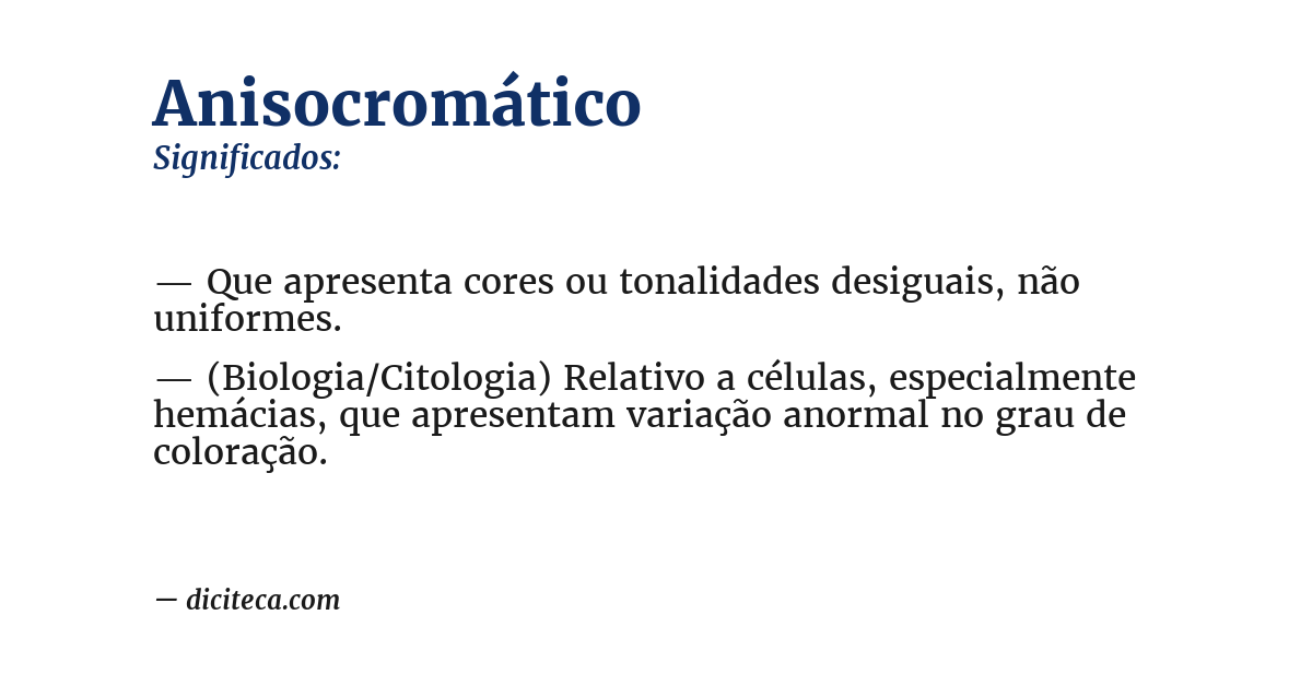 Significado de anisocromático