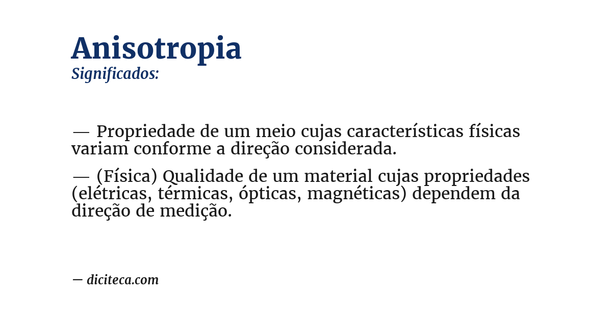 Significado de anisotropia