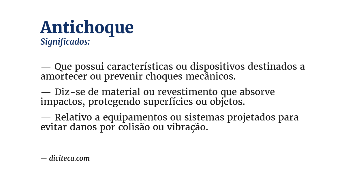 Significado de antichoque