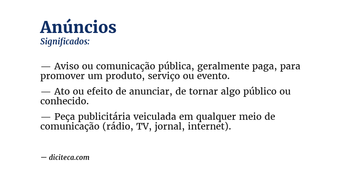 Significado de anúncios