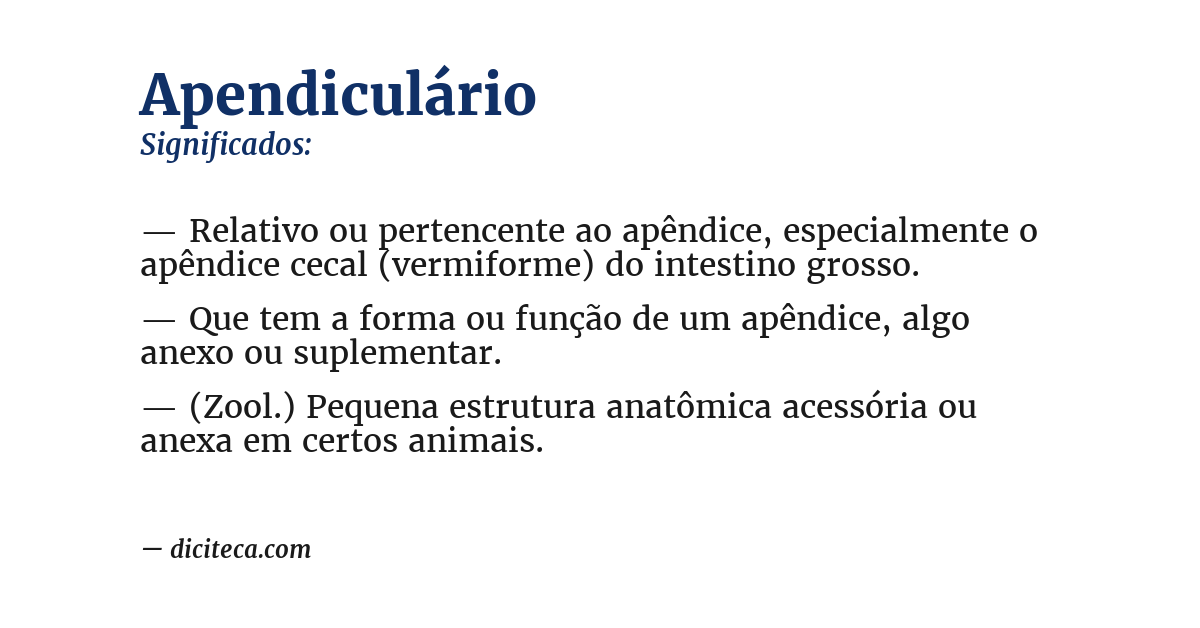 Significado de apendiculário