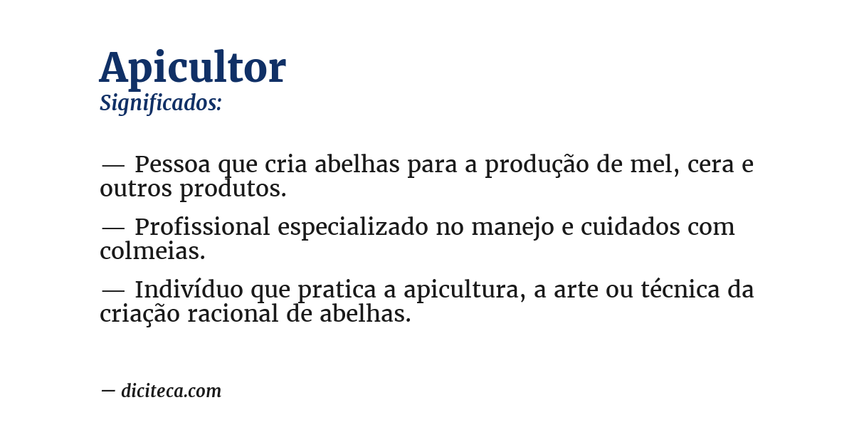Significado de apicultor