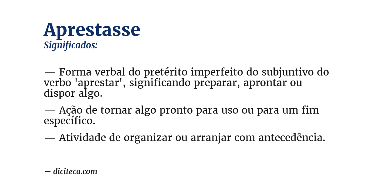 Significado de aprestasse