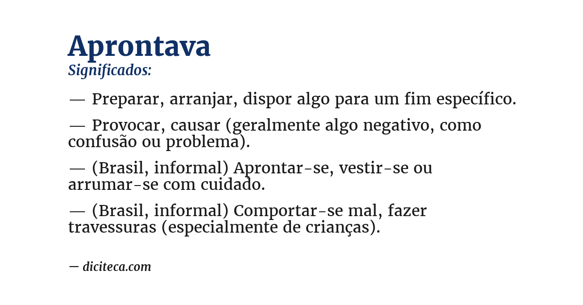 Significado de aprontava