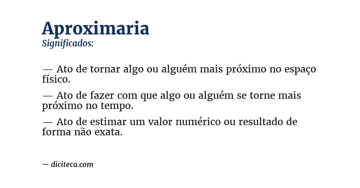 Significado de aproximaria