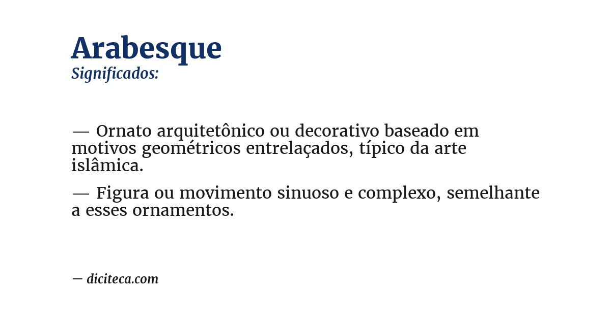 Significado de arabesque