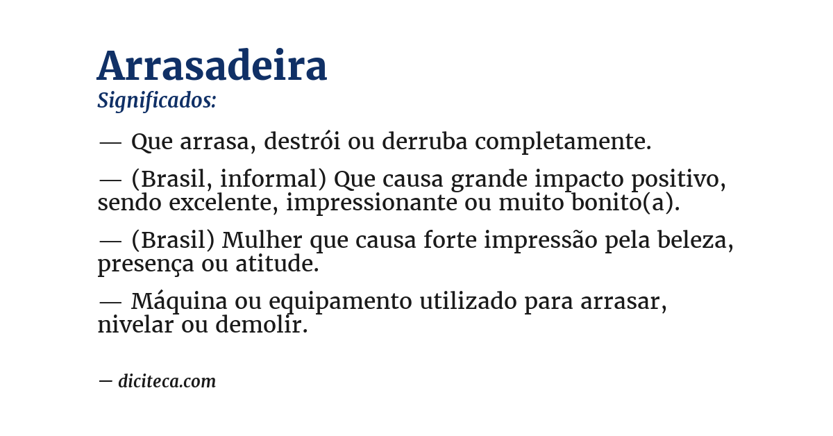 Significado de arrasadeira