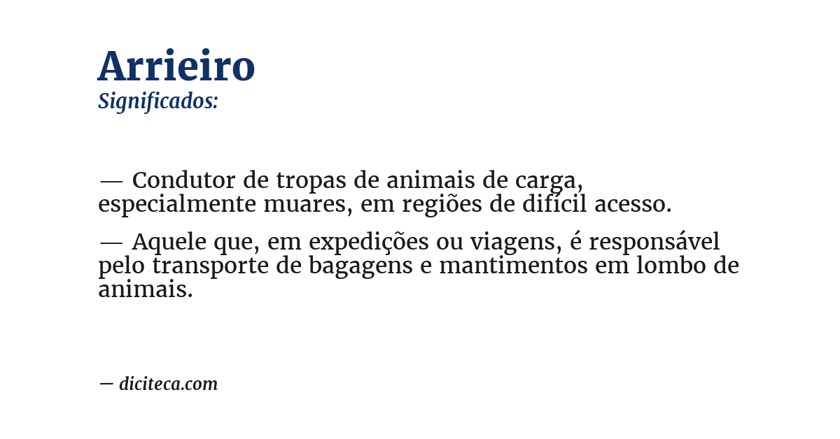 Significado de arrieiro
