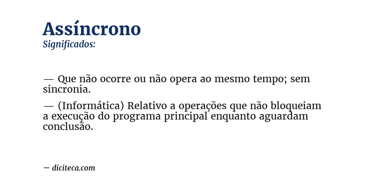 Significado de assíncrono