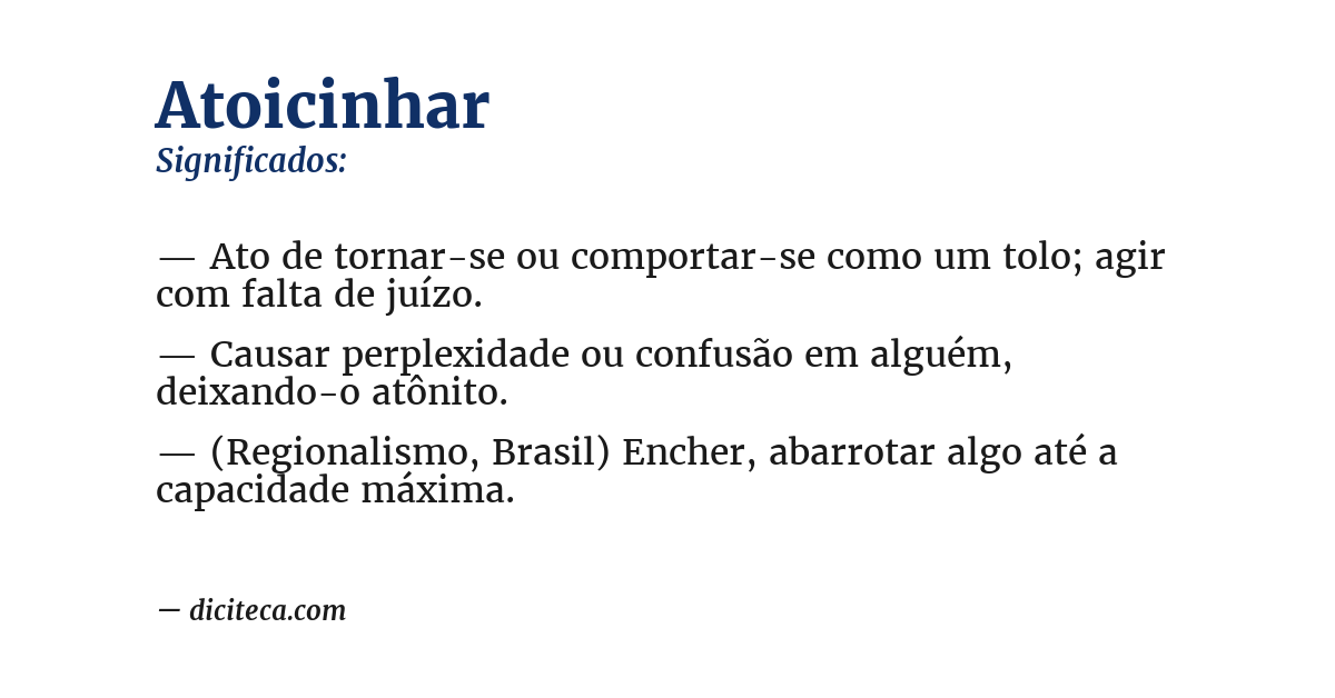 Significado de atoicinhar