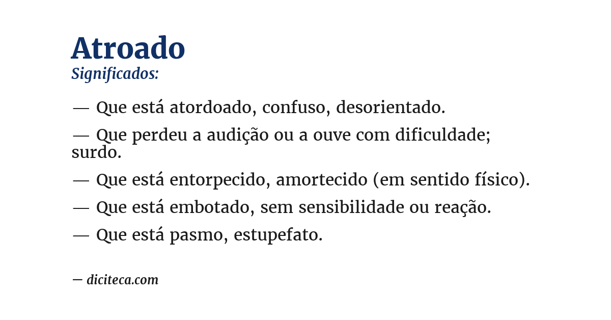 Significado de atroado