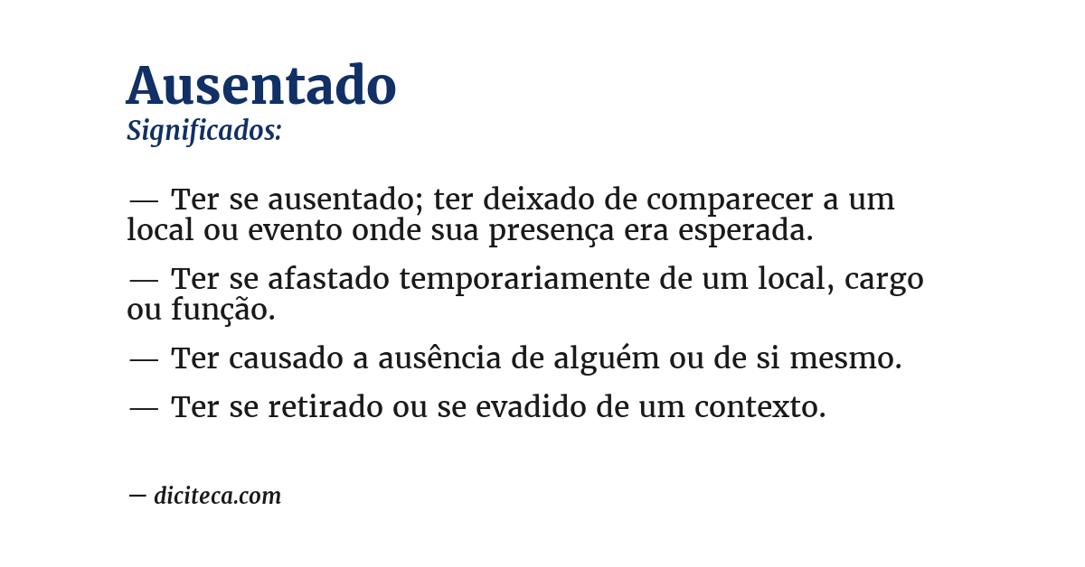 Significado de ausentado