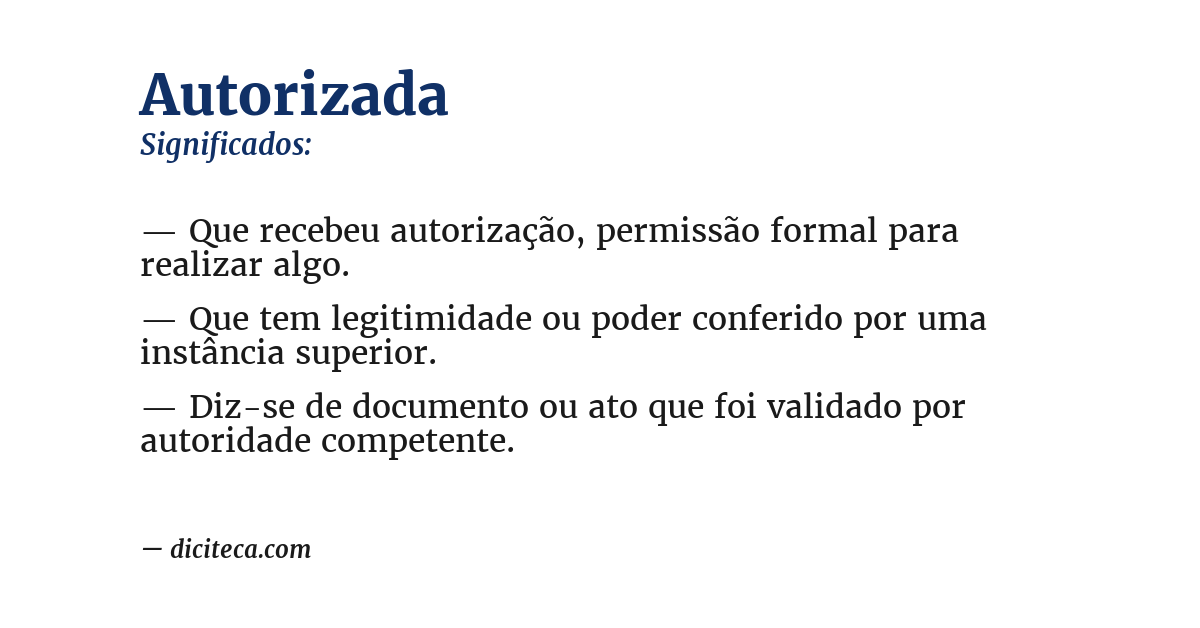 Significado de autorizada