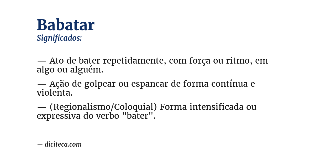 Significado de babatar