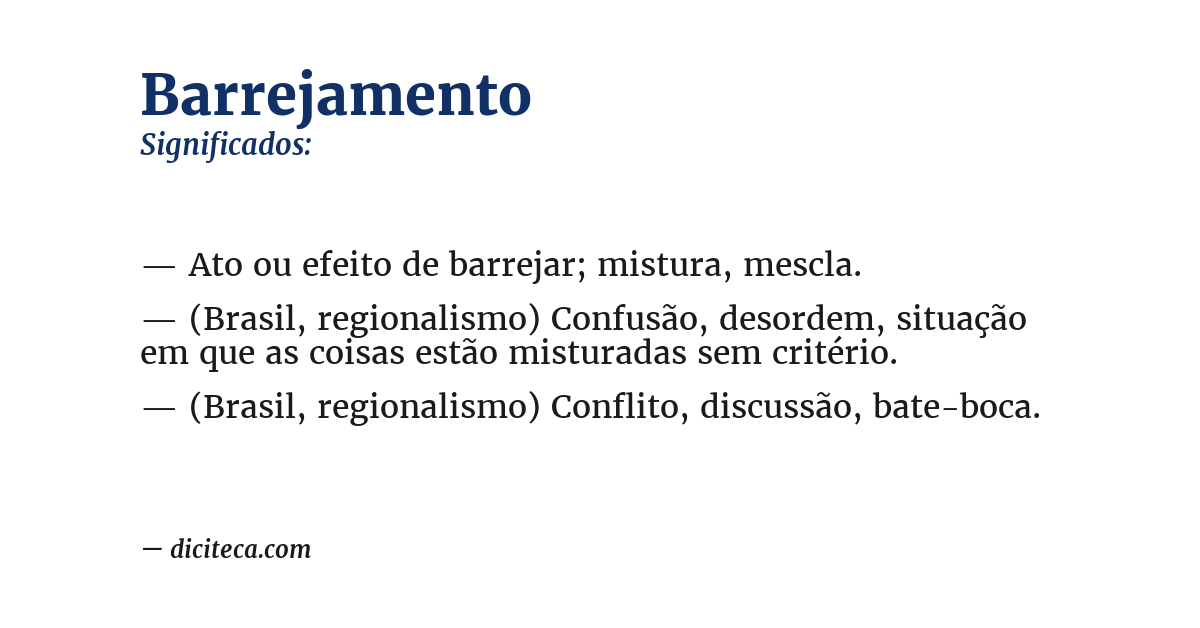 Significado de barrejamento