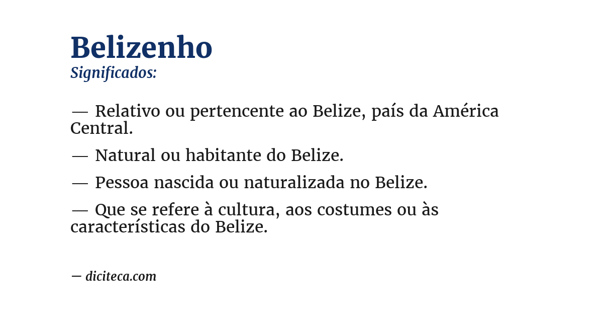 Significado de belizenho