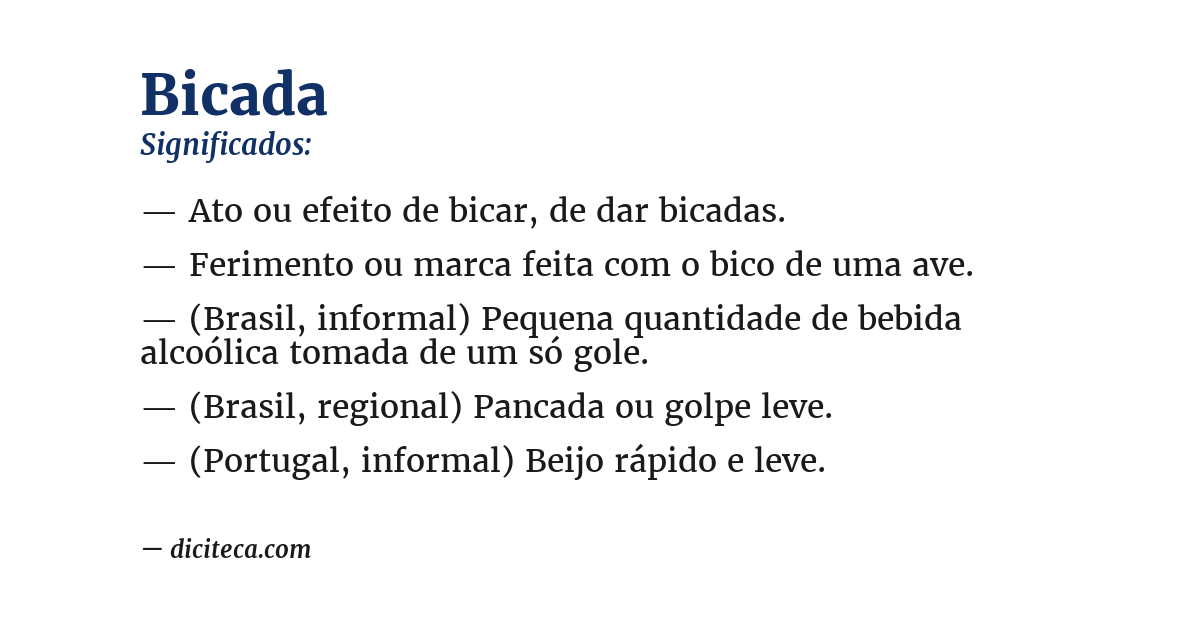 Significado de bicada