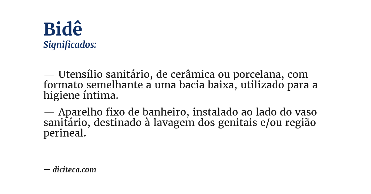 Significado de bidê