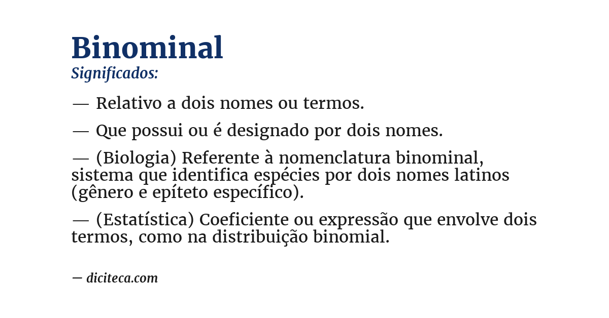 Significado de binominal