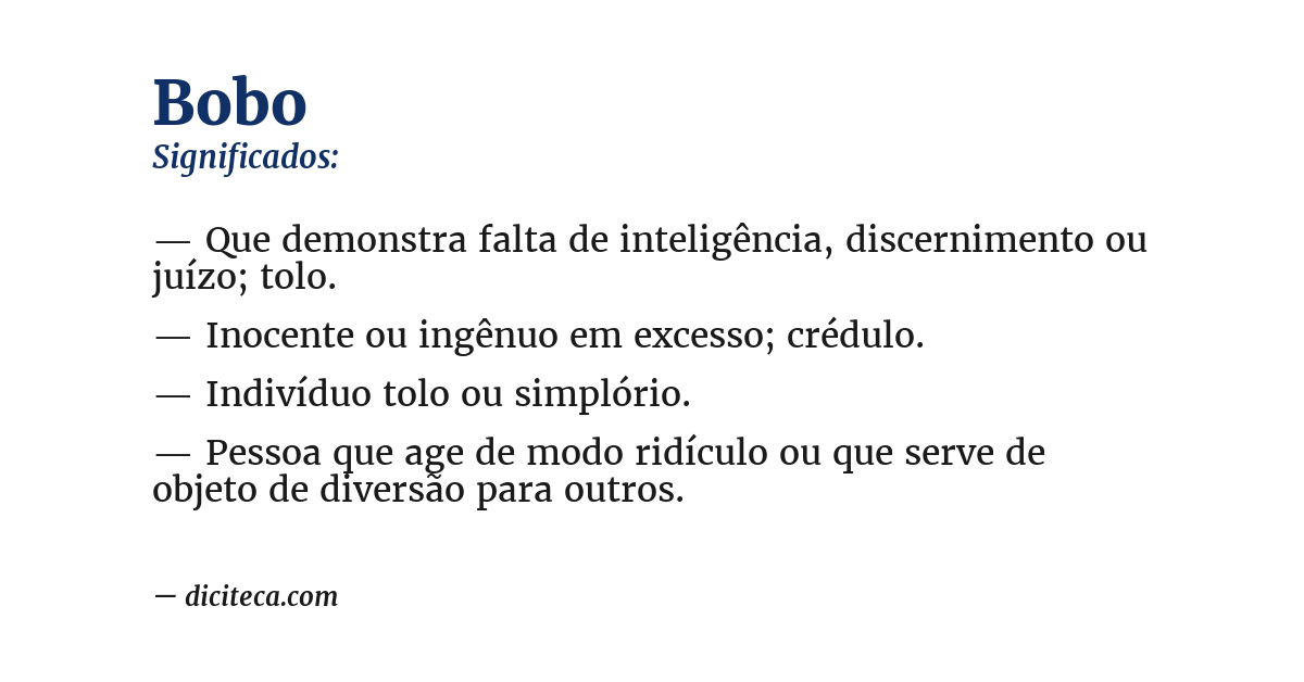 Significado de bobo