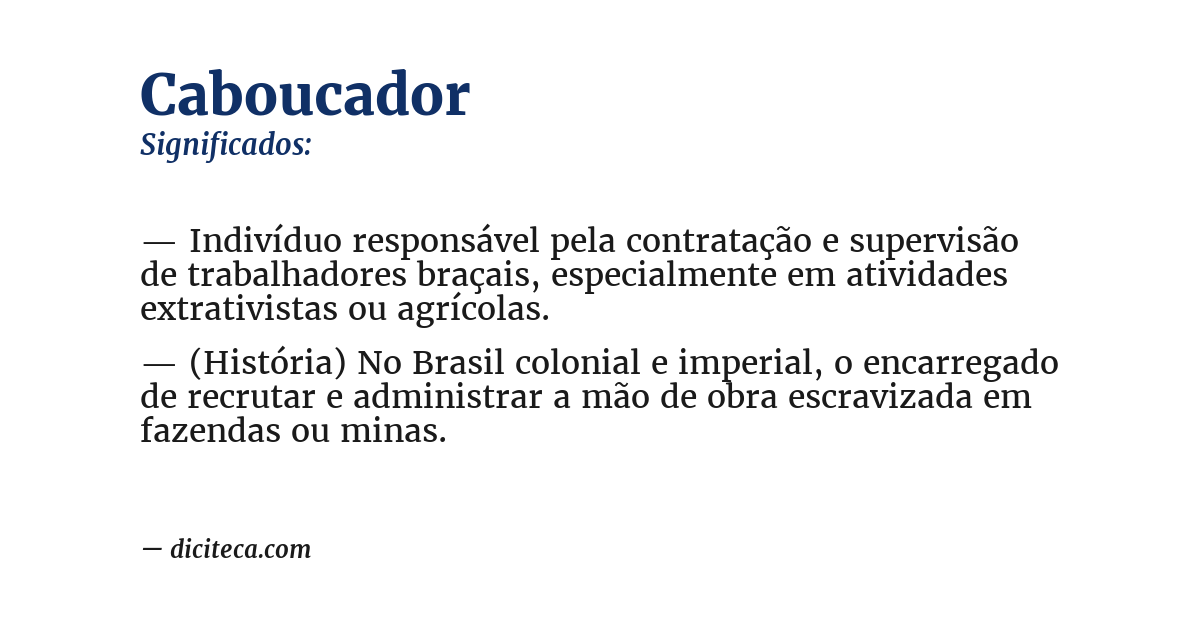 Significado de caboucador