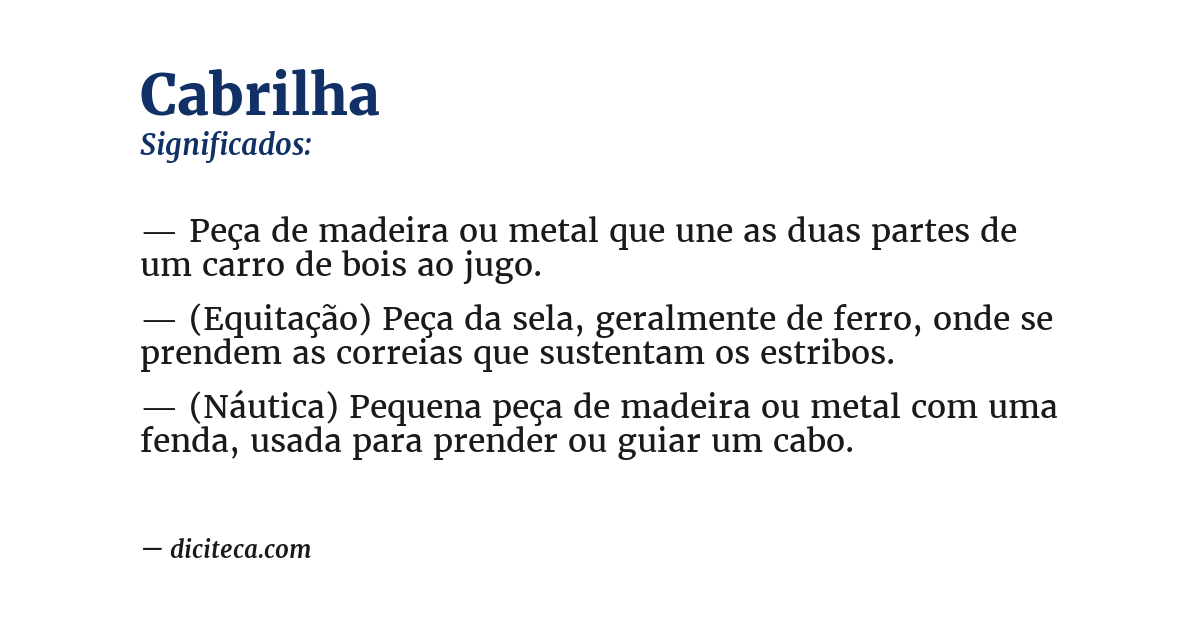 Significado de cabrilha