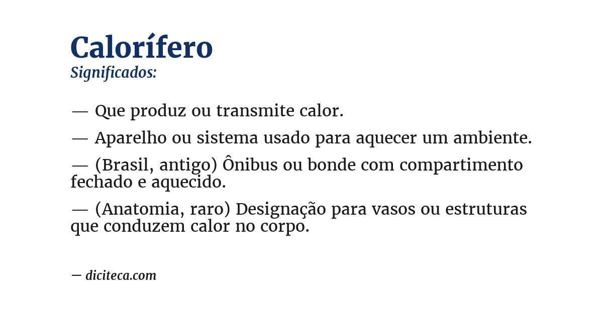 Significado de calorífero