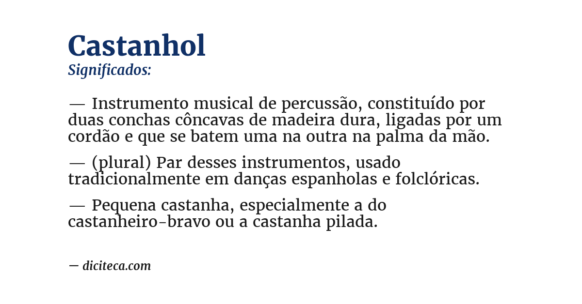Significado de castanhol