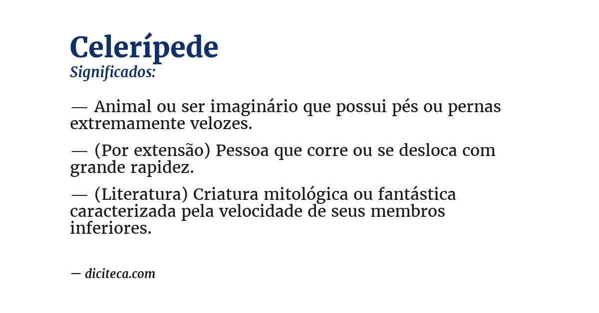 Significado de celerípede
