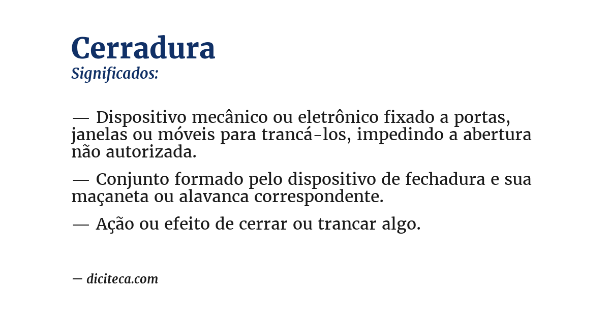 Significado de cerradura