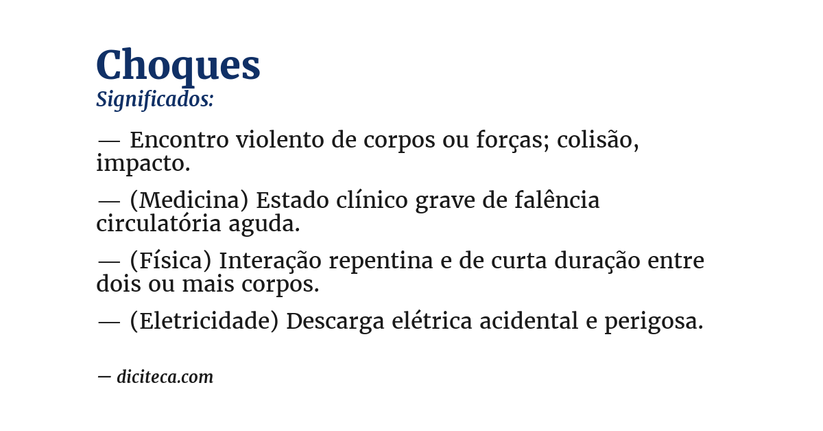 Significado de choques
