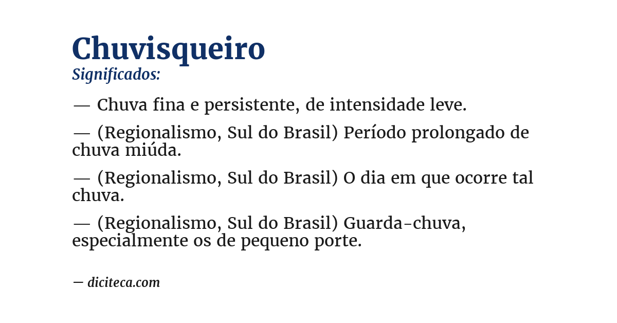 Significado de chuvisqueiro
