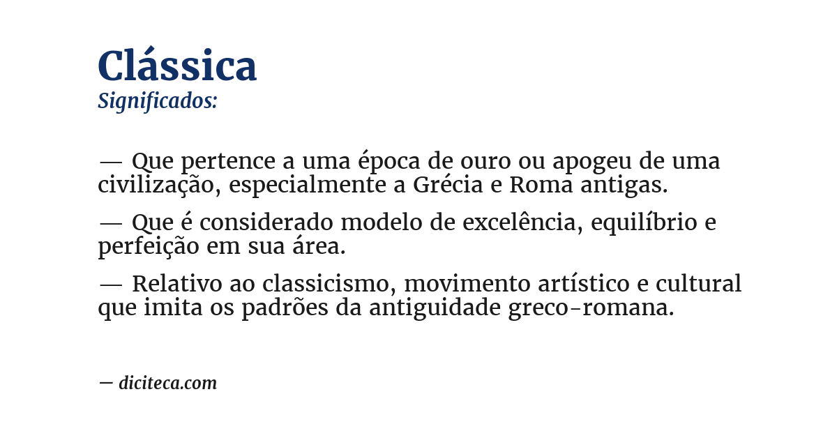 Significado de clássica