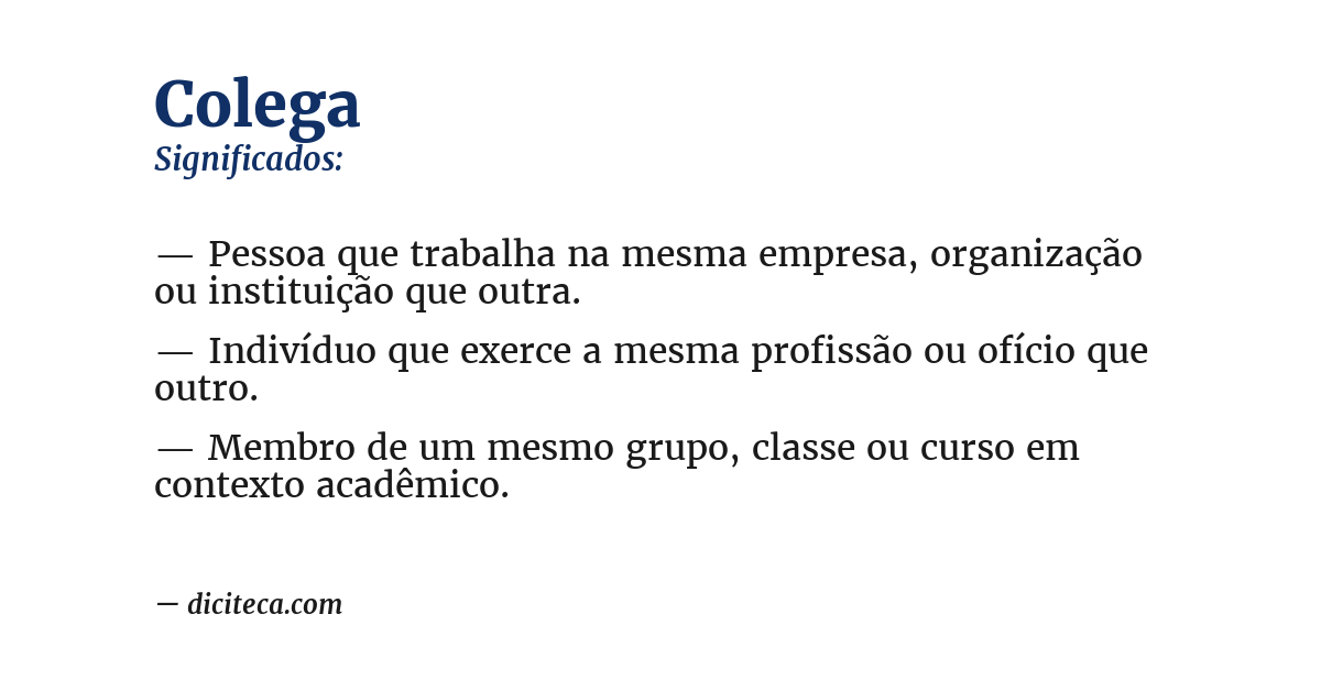 Significado de colega
