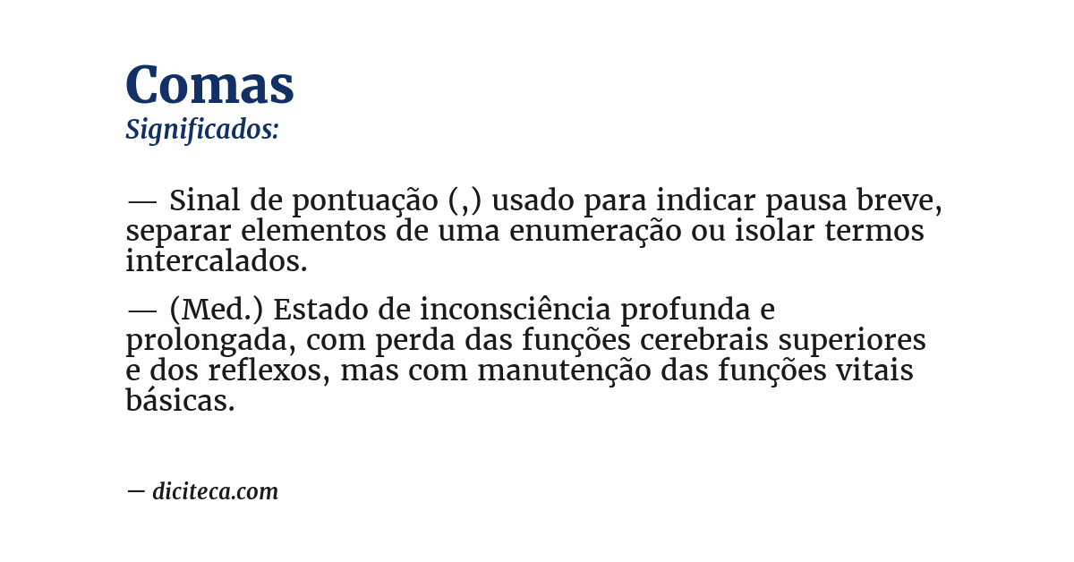 Significado de comas