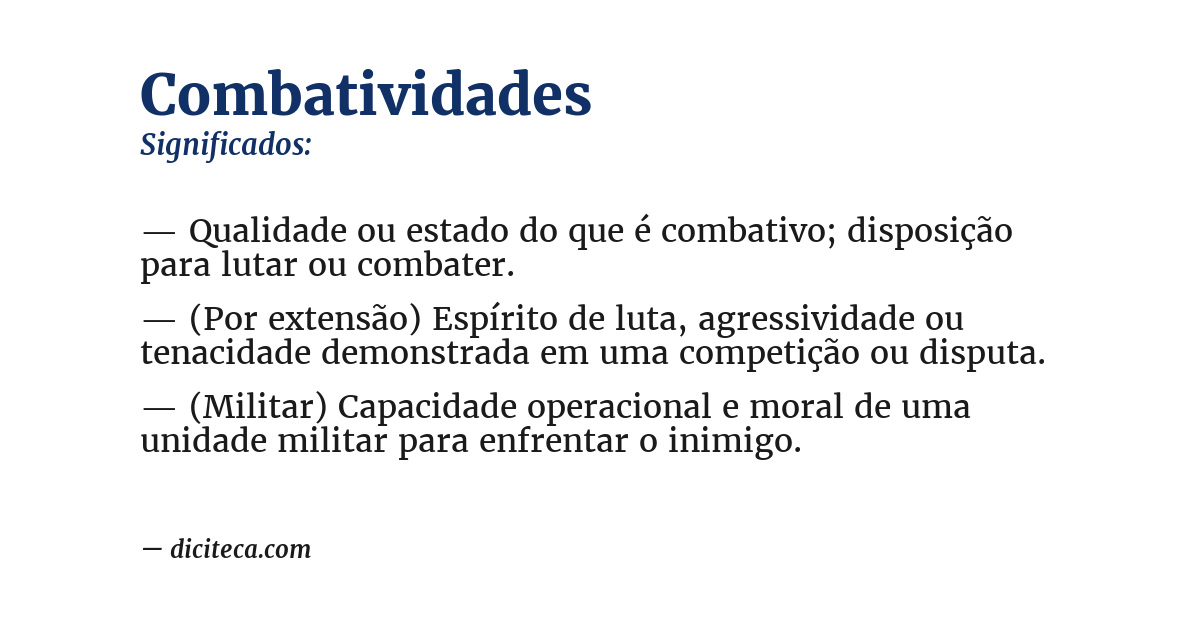 Significado de combatividades