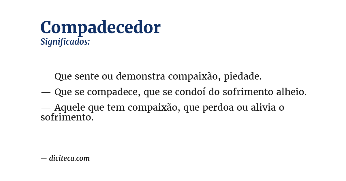 Significado de compadecedor