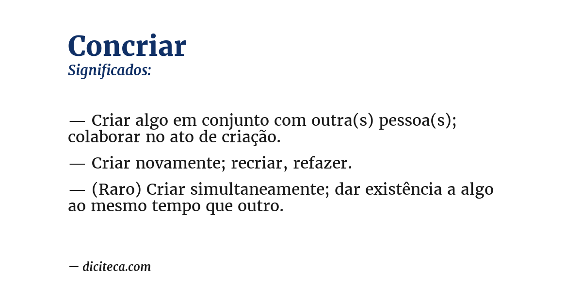 Significado de concriar