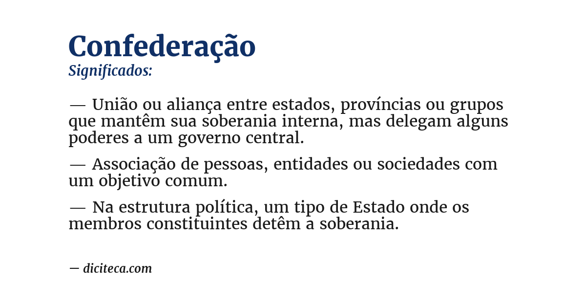Significado de confederação